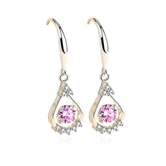 Boucles d'oreilles argent 925 oxyde rose Edith