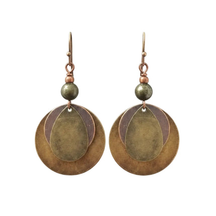 Boucles d'oreilles fantaisie métal ronde