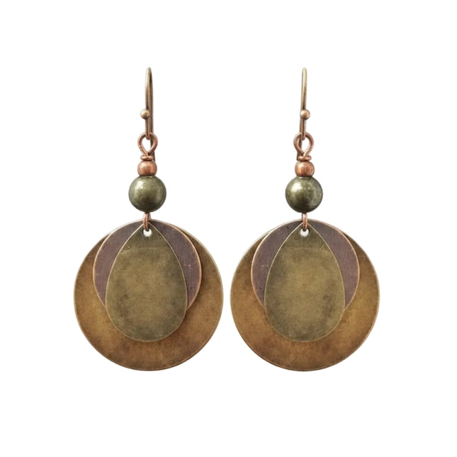Boucles d'oreilles fantaisie métal ronde