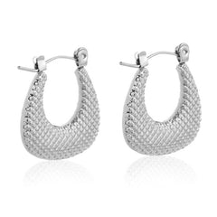 Boucles d'oreilles femme en acier inoxydable argenté