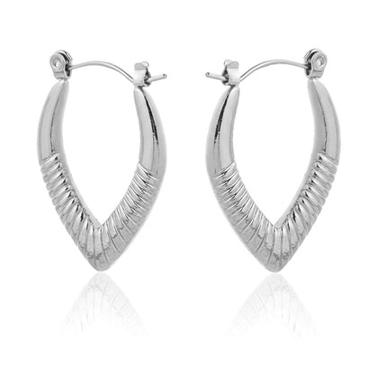 Boucles d'oreilles femme en acier inoxydable argenté 2