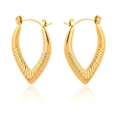 Boucles d'oreilles femme en acier inoxydable doré 2