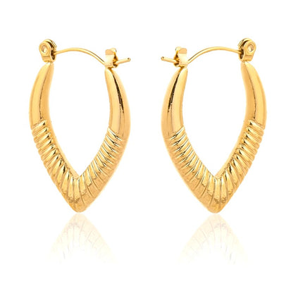 Boucles d'oreilles femme en acier inoxydable doré 2