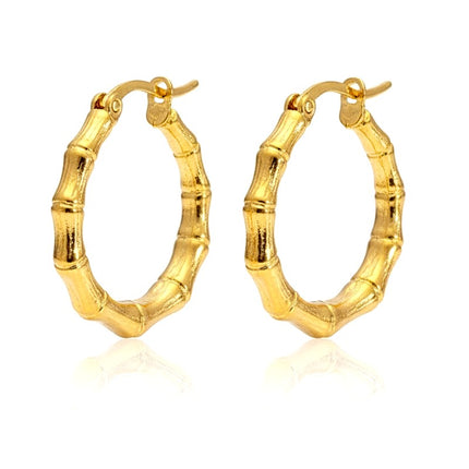 Boucles d'oreilles femme en acier inoxydable doré Créoles 2