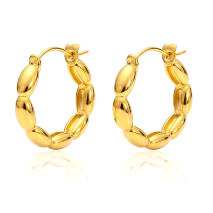 Boucles d'oreilles femme en acier inoxydable doré Créoles 3