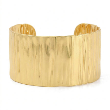 Bracelet acier inoxydable manchette doré à l'or fin