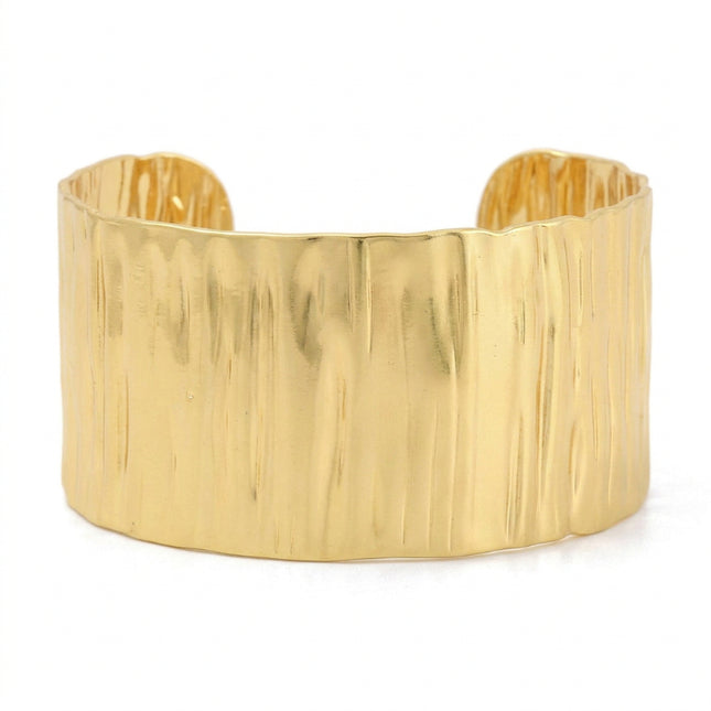 Bracelet acier inoxydable manchette doré à l'or fin