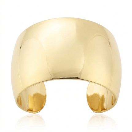 Bracelet acier inoxydable manchette large doré à l'or fin