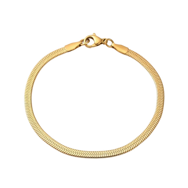 Bracelet pour femme - maille serpent doré or 18k