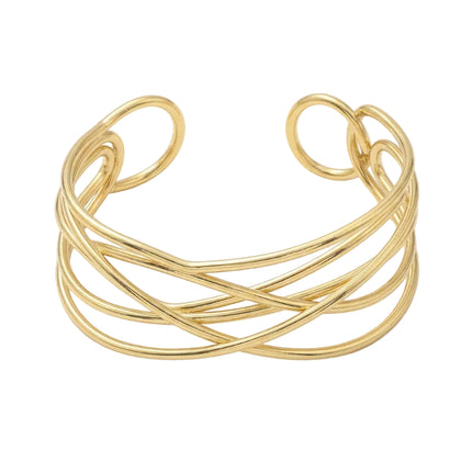Bracelet pour femme - manchette entrelacé doré à l'or fin