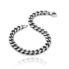 Bracelet souple en acier inoxydable maille gourmette 8 mm