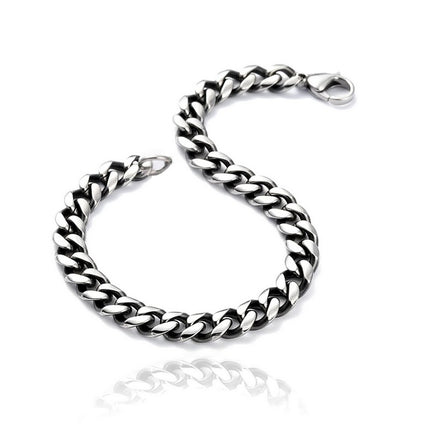 Bracelet souple en acier inoxydable maille gourmette 8 mm