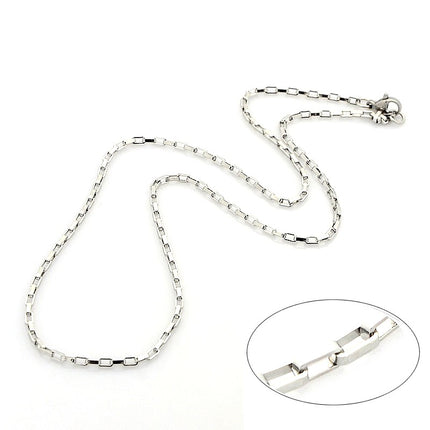 Chaîne collier acier inoxydable - Couleur argenté 45 cm - 2 mm Bijouxmode