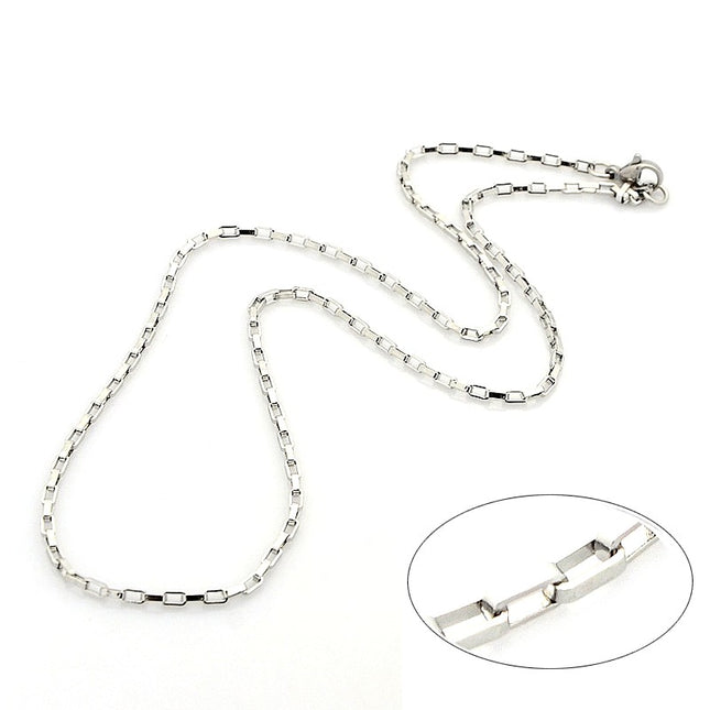 Chaîne collier acier inoxydable - Couleur argenté 45 cm - 2 mm Bijouxmode