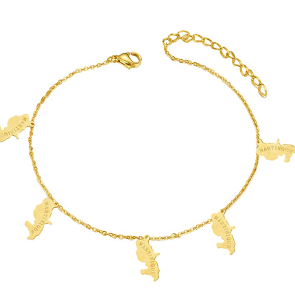 Stainless steel gold-plated Martinique anklet