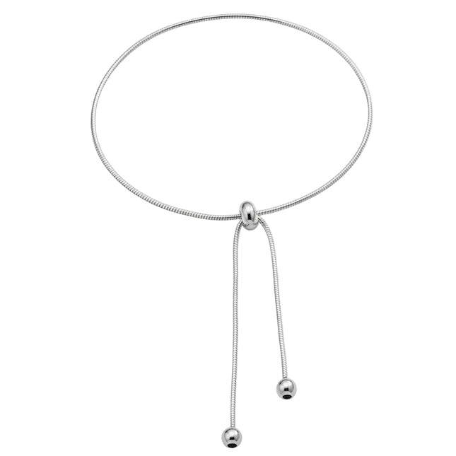 Chaîne de cheville en acier inoxydable argentée maille serpent réglable