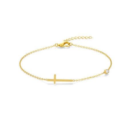 Chaîne de cheville en acier inoxydable croix religieuse