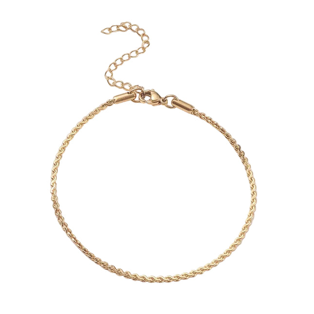 Chaîne de cheville en acier inoxydable doré maille serpent