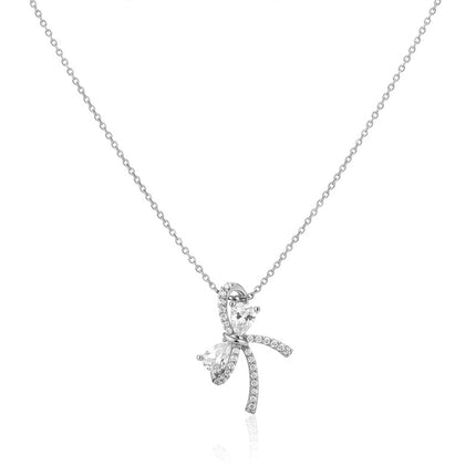 Collier acier inoxydable chaîne et pendentif nœud argenté