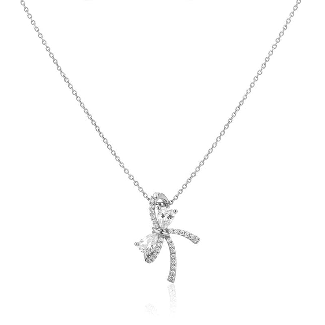 Collier acier inoxydable chaîne et pendentif nœud argenté