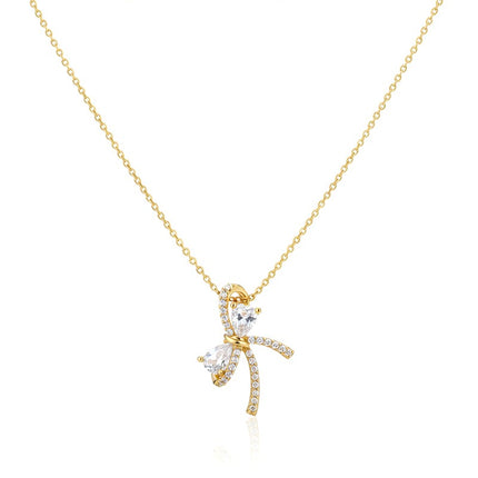 Collier acier inoxydable chaîne et pendentif nœud doré