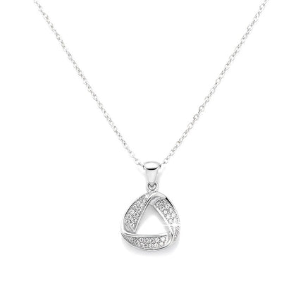 Collier argent 925 pendentif triangle orné de zirconiums sertis Edwige