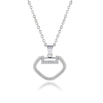 Collier argent 925 pendentif zirconiums sertis Mariam