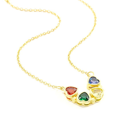 Collier doré chaîne et pendentif trèfle à quatre cœurs dorés à l'or fin