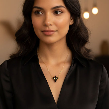 Collier pour femme - Pierre naturelle & acier - Agate