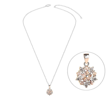 Collier argent 925 fleur zirconiums sertis oxyde blanc Cotemode