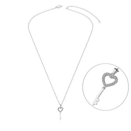 Collier argent 925 clé zirconiums sertis Cotemode