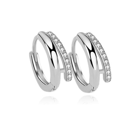 Boucles d'oreilles argent 925 Créoles zirconiums sertis Eléonore Cotemode