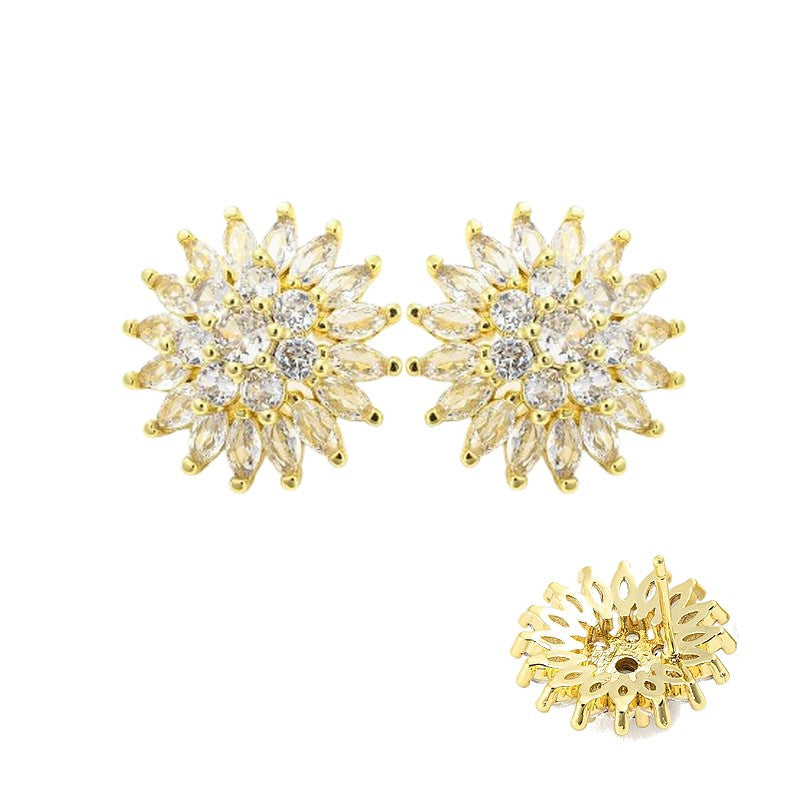 Zirconium flower earrings set