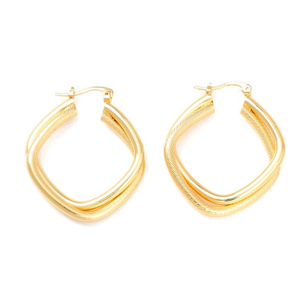 Boucles d'oreilles Créoles losanges Boucles d'oreilles plaqué or Bijouxmode