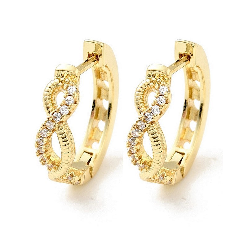 Creole earrings with the infinity symbol set with zirconium