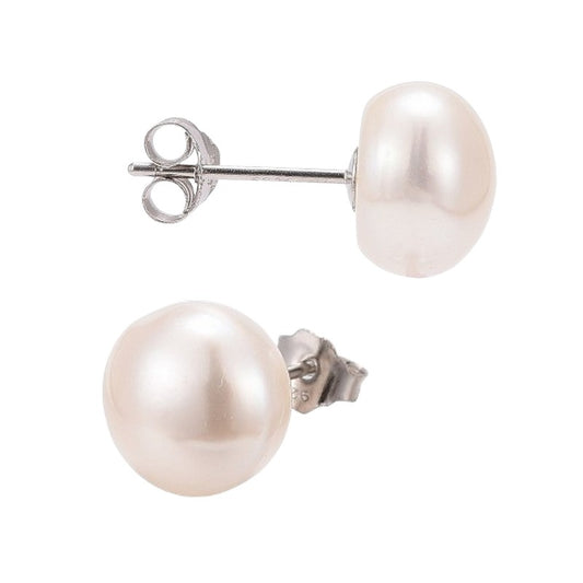 Boucles d'oreilles argent 925 avec une perle de nacre