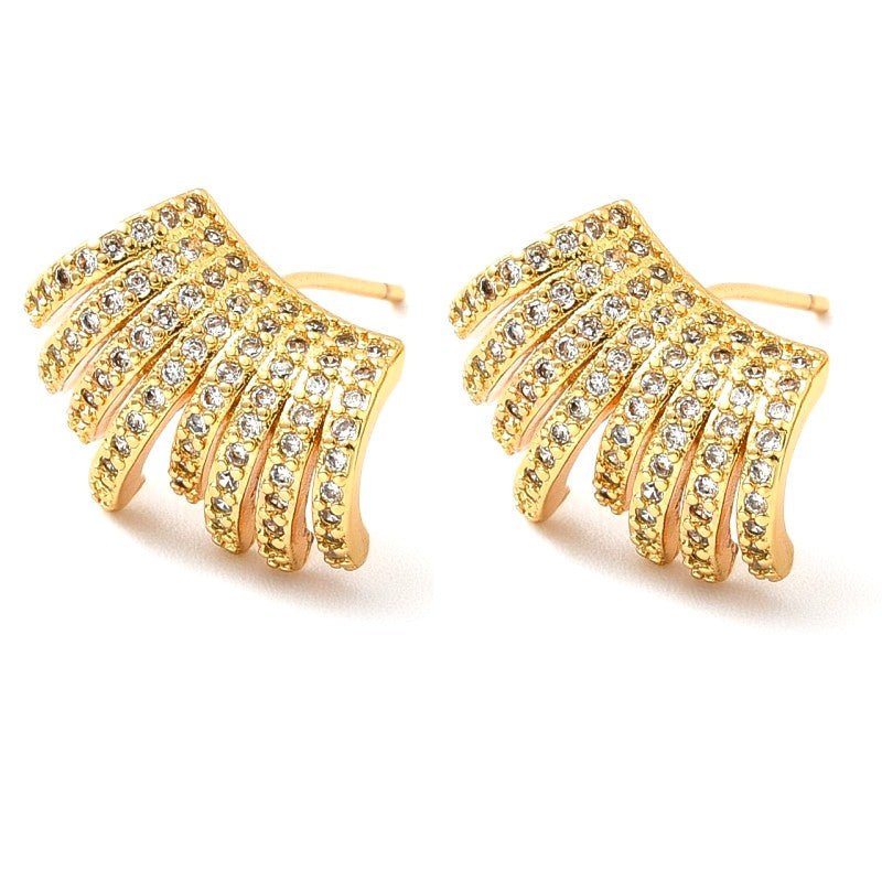 Rhinestone line earrings