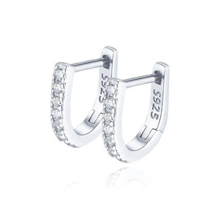 Boucles d'oreilles argent 925 Créoles avec zirconiums Marina Cotemode