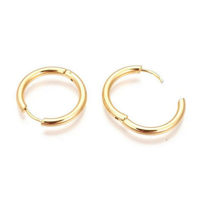 Boucles d'oreilles femme en acier inoxydable doré 18k Créoles 25 * 2 mm Bijouxmode