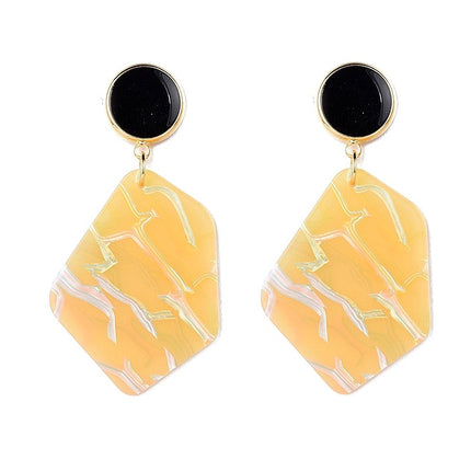 Boucles d'oreilles fantaisie tombantes acier inoxydable et résine Bijouxmode