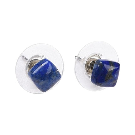 Boucles d'oreilles pierre naturelle puce carré lapis lazuli Boucles d'oreilles pierres naturelles Bijouxmode