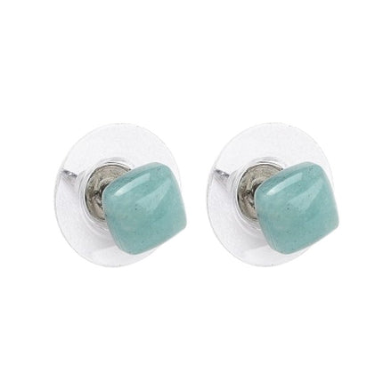 Boucles d'oreilles pierre naturelle puce carré amazonite Boucles d'oreilles pierres naturelles Bijouxmode