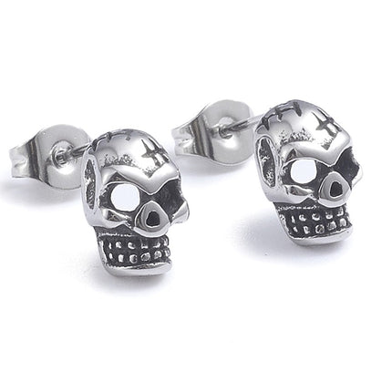 Pendientes de calavera de acero inoxidable