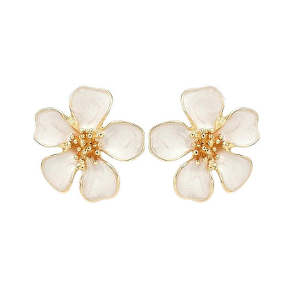 Boucles d'oreilles fleur nacre blanc Boucles d'oreilles plaqué or Bijouxmode
