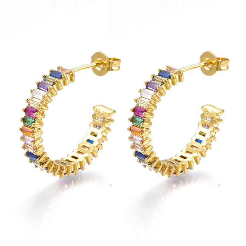 Colored half-Creole earrings