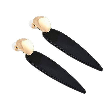 Boucles d'oreilles fantaisie tombante noir et doré Bijouxmode