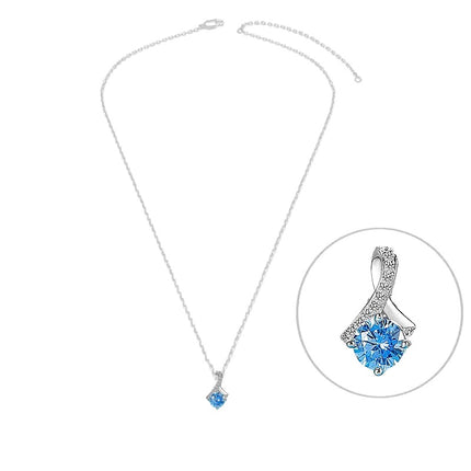 Collier argent 925 zirconiums sertis oxyde bleu Cotemode