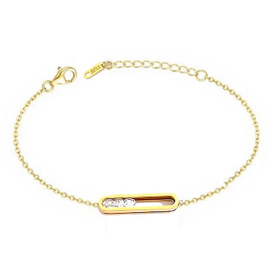 Pulsera para mujer en acero - forrada con circonitas