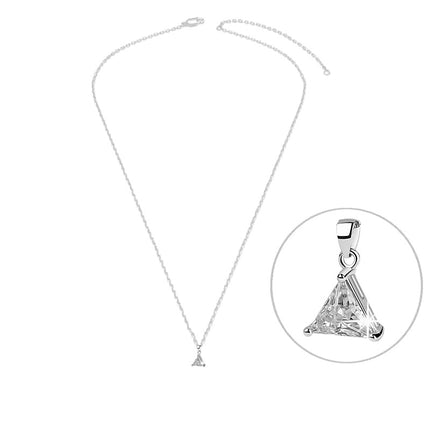 Collier argent 925 triangle zirconiums sertis oxyde blanc Cotemode