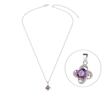 Collier argent 925 zirconiums sertis oxyde mauve collier Cotemode